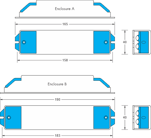 HEI Enclosure A & B Dimensions